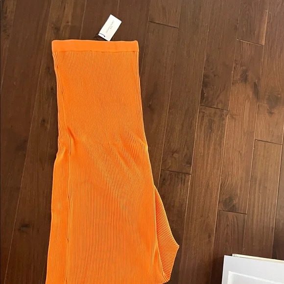 Ribbed Maxi Skirt in Bright Orange - Picture 3 of 3